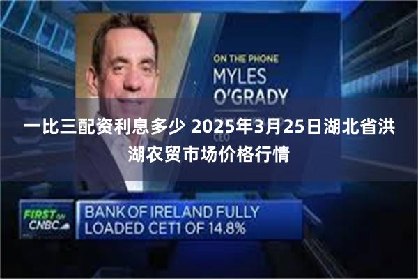一比三配资利息多少 2025年3月25日湖北省洪湖农贸市场价格行情
