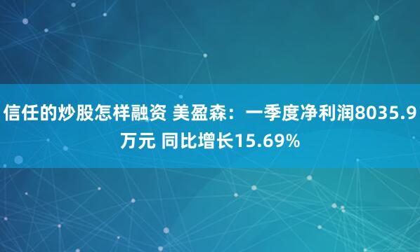信任的炒股怎样融资 美盈森：一季度净利润8035.9万元 同比增长15.69%