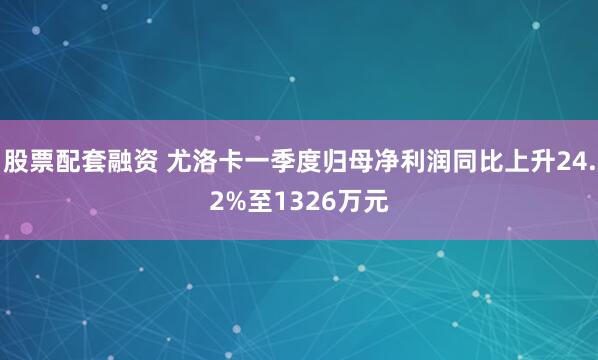 股票配套融资 尤洛卡一季度归母净利润同比上升24.2%至1326万元
