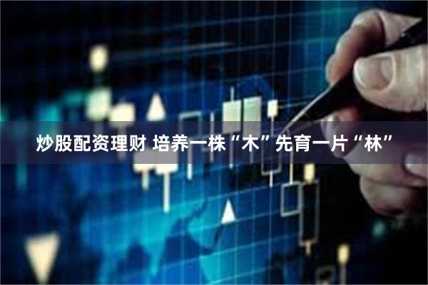 炒股配资理财 培养一株“木”先育一片“林”