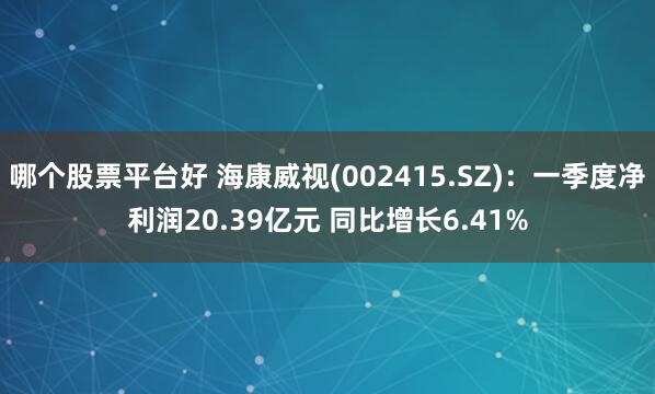哪个股票平台好 海康威视(002415.SZ)：一季度净利润20.39亿元 同比增长6.41%