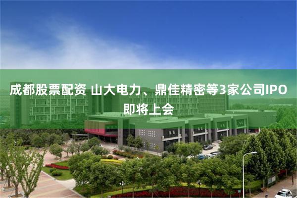 成都股票配资 山大电力、鼎佳精密等3家公司IPO即将上会