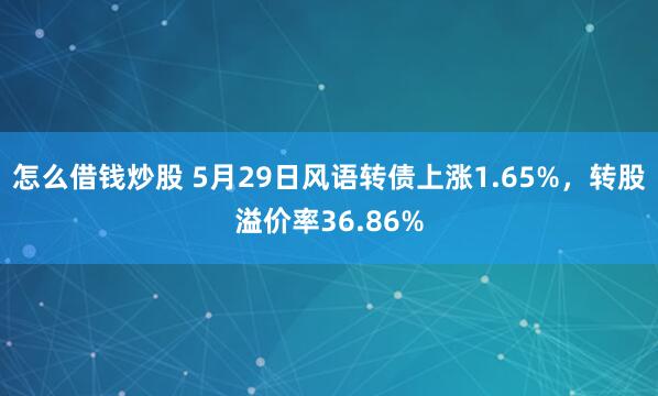 怎么借钱炒股 5月29日风语转债上涨1.65%，转股溢价率36.86%
