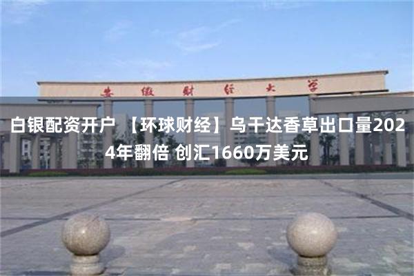 白银配资开户 【环球财经】乌干达香草出口量2024年翻倍 创汇1660万美元
