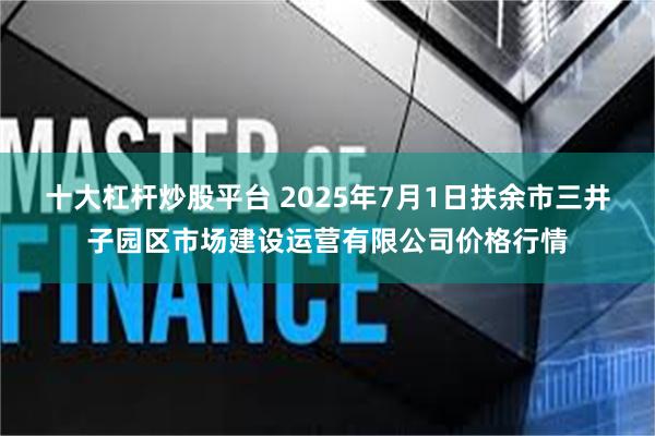 十大杠杆炒股平台 2025年7月1日扶余市三井子园区市场建设运营有限公司价格行情